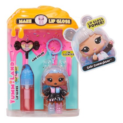 Yummiland Lip Gloss Doll: Sour Sweeties - Gabi Gummybear Includes DIY Lip Gloss + Removable Keychain