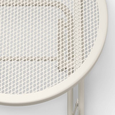 Steel Round Metal Mesh Accent Patio End Table Ivory - Room Essentials (LOCAL PICKUP ONLY)
