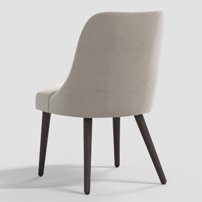 Geller Modern Dining Chair in Shiny Velvet Mystere Dove - Threshold: Upholstered, Ash Frame, Armless Design (LOCAL PICKUP ONLY)