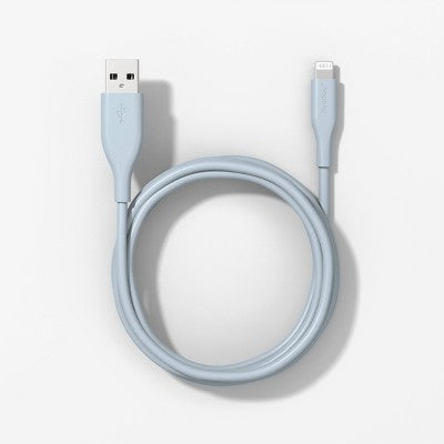 8' Lightning to USB-A Silicone Cable - heyday ?Pastel Blue