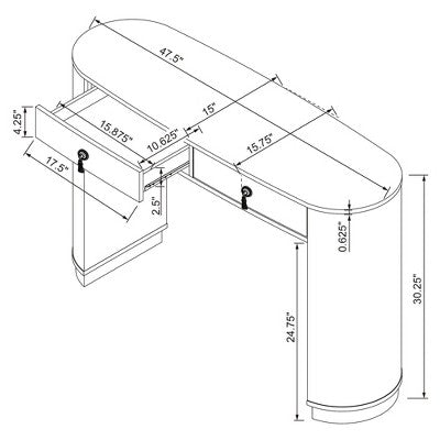 Burled Wood Console Table with Decorative Hardware Dark Brown - Threshold designed with Studio McGee (LOCAL PICKUP ONLY)