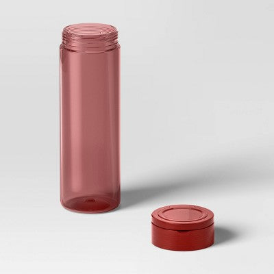 16oz Clear Water Bottle - Dealworthy Red
