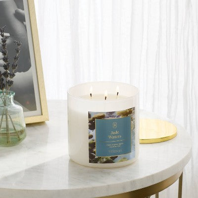 3 Wick Jade Waters Jar Candle White 19oz - Threshold