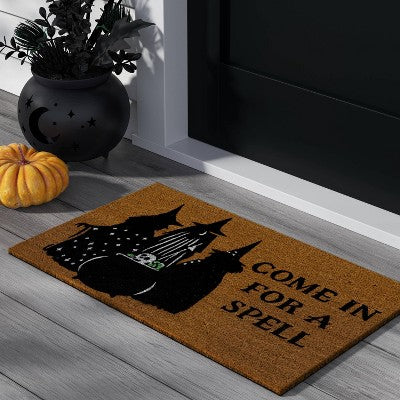 1'6"x2'6" 'Come In For A Spell' Witches Coir Doormat Black - Hyde and EEK! Boutique (LOCAL PICKUP ONLY)