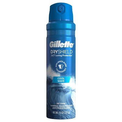 Gillette Dry Spray Antiperspirant and Deodorant for Men - Cool Wave - 4.3oz