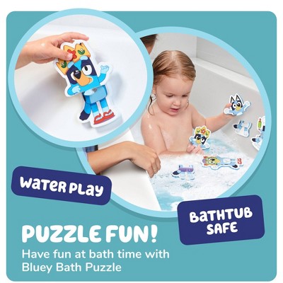 Bluey Tomy Toomies Bath Puzzle with Net Storage Bag - 8pc
