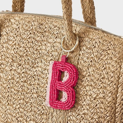 Beaded Monogram Letter B Bag Charm - A New Day Red