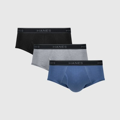 Hanes Premium Men's Cotton Stretch Briefs - Gray/Black S