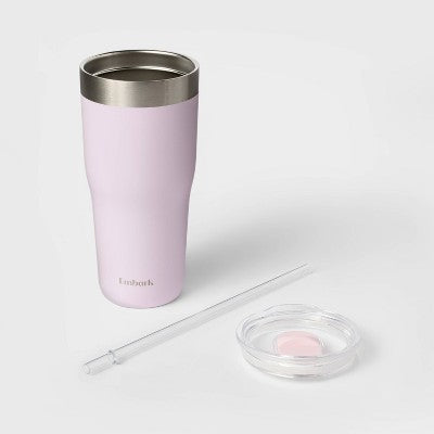 30oz Stainless Steel Tumbler with Straw Purple - Embark: BPA-Free, Portable Drinkware