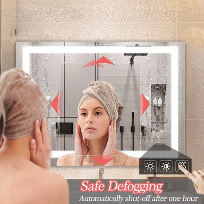 LED Bathroom Mirror, 48 x 36 Inches Backlit + Front Lighted Bathroom Vanity Mirror with Lights for Wall, Anti-Fog, Dimmable (LOCAL PICKUP ONLY)