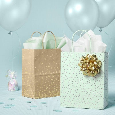 Silver Dots Mint Small Gift Bag - Spritz