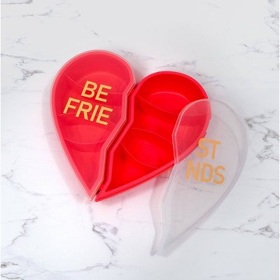 Cook With Color Valentine Best Friends Heart-Shaped Snack Box Red