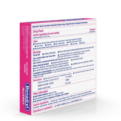 Benadryl Ultratabs Allergy Relief Tablets - Diphenhydramine HCl - 24ct