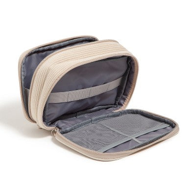 U Brands 8"x5.25" Dual Zip Corduroy Tech Organizer Sand