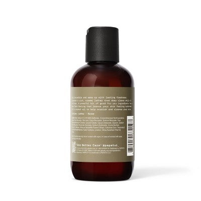 Papatui Men's Sulfate-Free Exfoliating and Hydrating Coconut Oil Body Wash - Sandalwood Suede - Trial and Travel Size - 3 fl oz