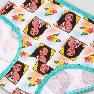 Toddler Girls' Disney Moana Briefs - 4T: Cotton Jersey Underwear, Classic Patterns, 7-Pack