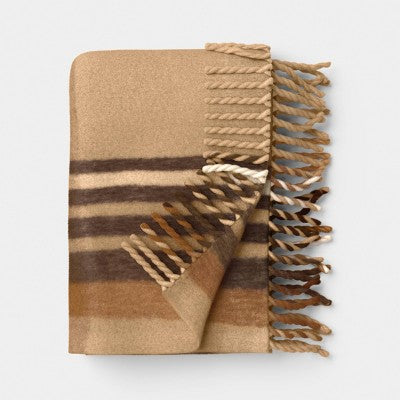 Woven Plaid Throw Blanket Tan - Threshold