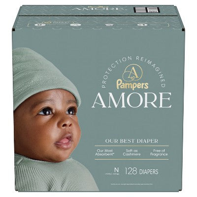 Amore by Pampers Diapers Enormous Pack - Size Newborn - 128ct