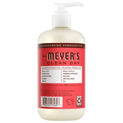 Mrs. Meyer's Clean Day Hand Soap - Rhubarb - 12.5oz: Paraben-Free, Phthalate-Free, Animal By-Product-Free, Pump Bottle