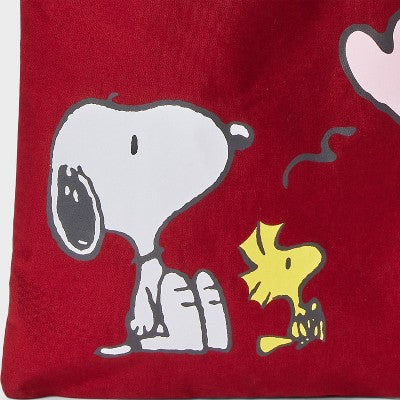 Girls' Peanuts Snoopy with Heart and Balloon Tote Bag - Red: Cotton Shell, Classic Dog Pattern, Lightweight Woven Design