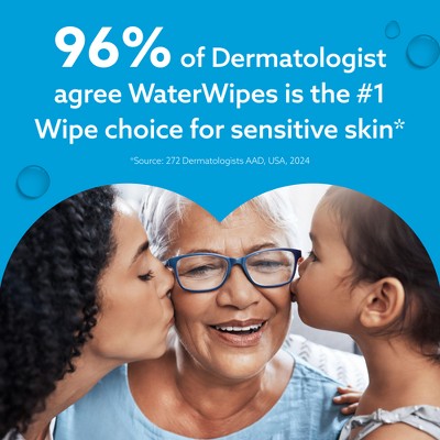 WaterWipes Sensitive+ On The Go Wipes, 3-In-1 Cleans, Cares, Protects, 99.9% Water, Unscented & Hypoallergenic - 10ct