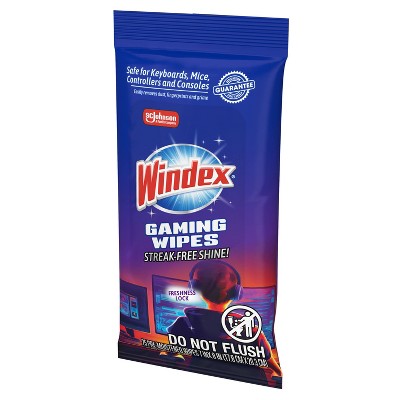 Windex Original Gaming All-Purpose Cleaners Wipes - 25ct: Resealable Bag, Streak-Free Surface, Removes Dust, Multi-Surface