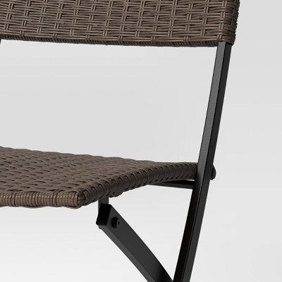 1pc Wicker Outdoor Portable Folding Chair orange - Room Essentials