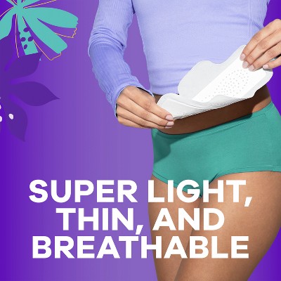 Always Radiant Teen Overnight Menstrual Pads - Size 4 - Unscented - 18ct