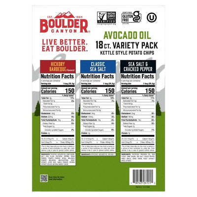 Boulder Canyon Kettle Style Potato Chips Variety Pack - 18oz/18ct