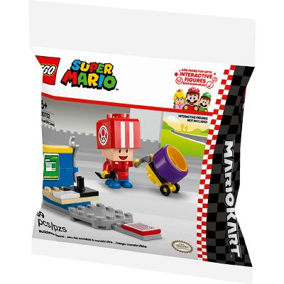 LOT OF 2!!! LEGO Super Mario Kart - Toad (Pit Crew) Building Toy 30702