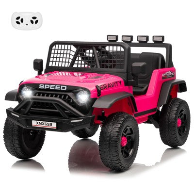 12V Kids Ride On Truck Car w/Parent Remote Control, 3 Speeds, Emergency Braking, LED Lights, Music & Horn, Kids Electric Vehicles for Kids, Rose (LOCAL PICKUP ONLY)