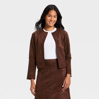 Women's Suede Jacket - A New Day Brown M