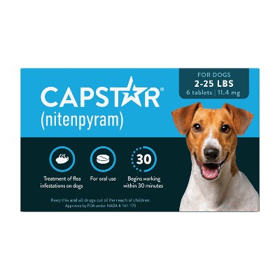 Capstar (Nitenpyram) for Dogs - 2-25lbs: Oral Flea Treatment, All Ages, 6 Pills