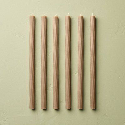 6pk 14" Soft Twist Taper Candles Brown - Hearth & Hand with Magnolia