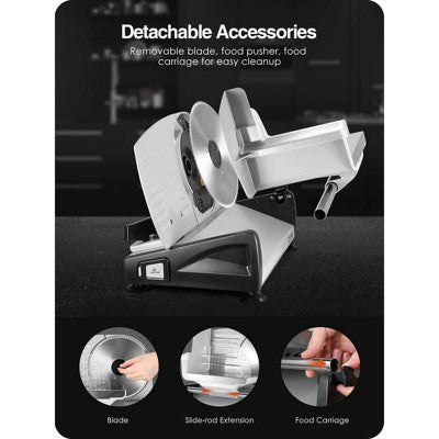 OSTBA 200W Electric Deli Meat Slicer, 7.5" Removable Stainless Steel Blade, Adjustable Thickness, Child Lock - For Home Use