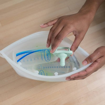 Dr. Brown's Silicone Microwave Sterilizer Steam Bag: Grip Handle, Reusable, BPA-Free