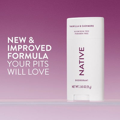Native Vanilla & Cashmere Deodorant - 2.65oz: Aluminum-Free, Paraben-Free, Vegan