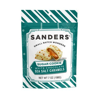 Sander's White Chocolate Sugar Cookie Sea Salt Caramel Christmas Candy Chocolate - 7oz