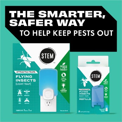 STEM Flying Insect, Gnat & Fly Trap Starter Kit - 1 Light Trap + 1 Cartridge