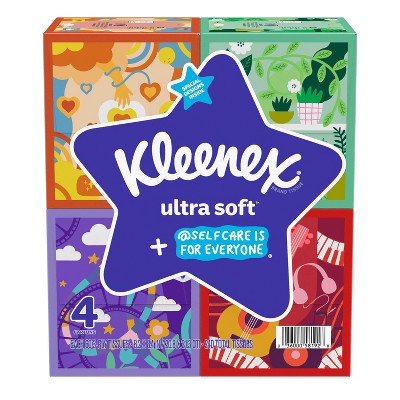 Kleenex Ultra Soft Facial Tissues - Self-Care Awareness Pack - 4pk/60ct
