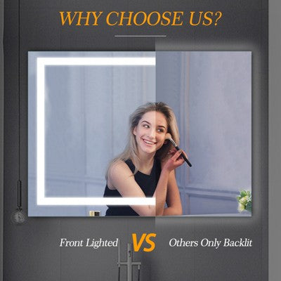 LED Bathroom Mirror, 48 x 36 Inches Backlit + Front Lighted Bathroom Vanity Mirror with Lights for Wall, Anti-Fog, Dimmable (LOCAL PICKUP ONLY)