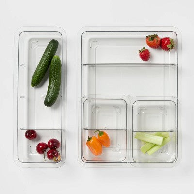4pc Open Shallow Fridge Storage Bin Set - Brightroom