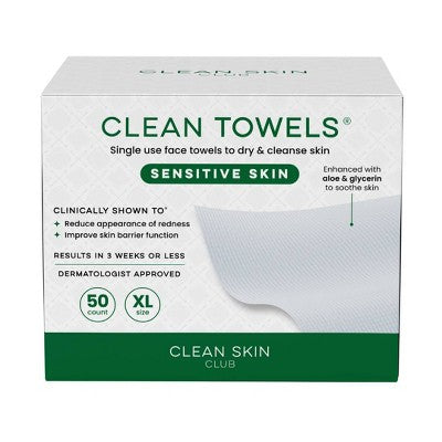 Clean Skin Club Towels for Sensitive Skin - XL - 50ct