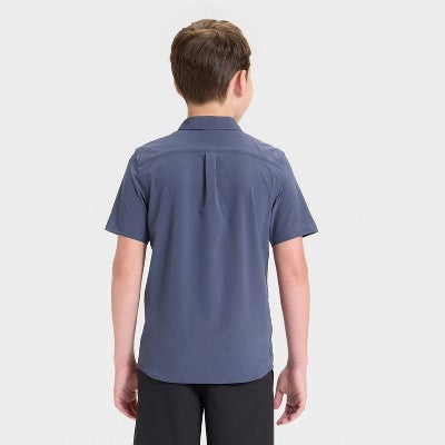 Boys' Short Sleeve AdventureShirt - Heather Navy Blue S