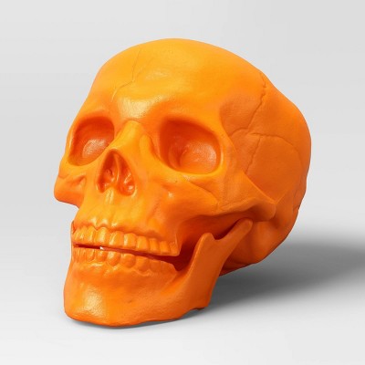 6" Orange Skull Halloween Skull Decorative Prop - Hyde & EEK! Boutique