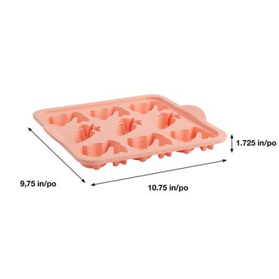 Trudeau 9 Cavity Silicone Bunny and Carrot Pan Pink