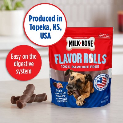 Milk-Bone Dog Treat Real Beef & Cheese Flavor Rolls - 11oz