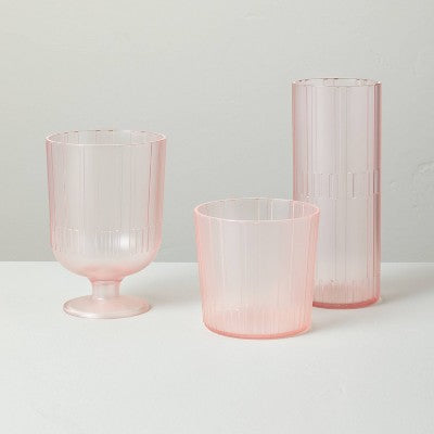 16oz Textured Acrylic Wine Goblet Coral - Hearth & Hand with Magnolia
