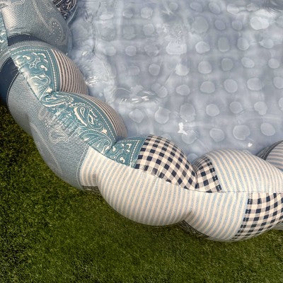 MINNIDIP Minni Tufted Pool - Denim Patchwork