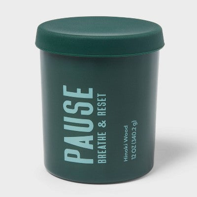 Pause Hinoki Wood Jar Candle 12oz - Room Essentials